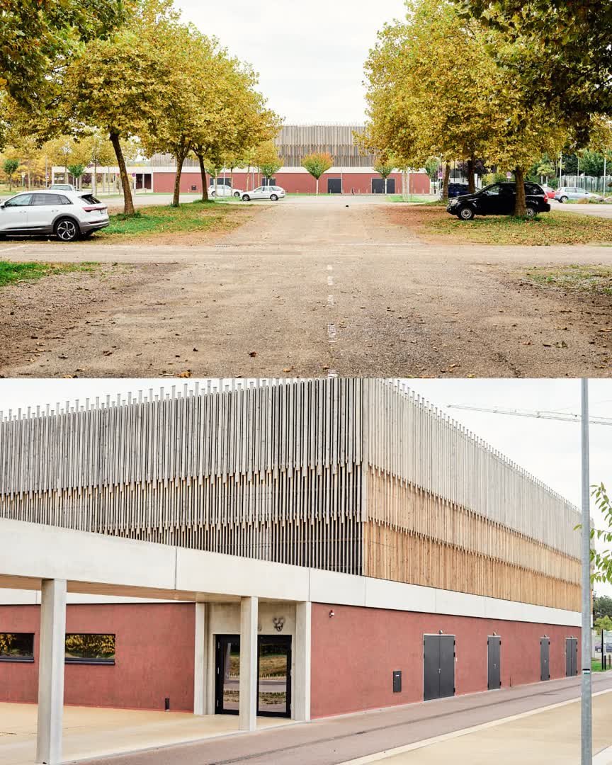 Sporthalle im Bürgerpark Lahr – Parkplatz & Halle